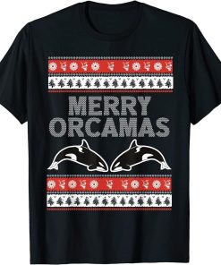 Merry Orcamas Sea Orca Whisperer Christmas Season T-Shirt