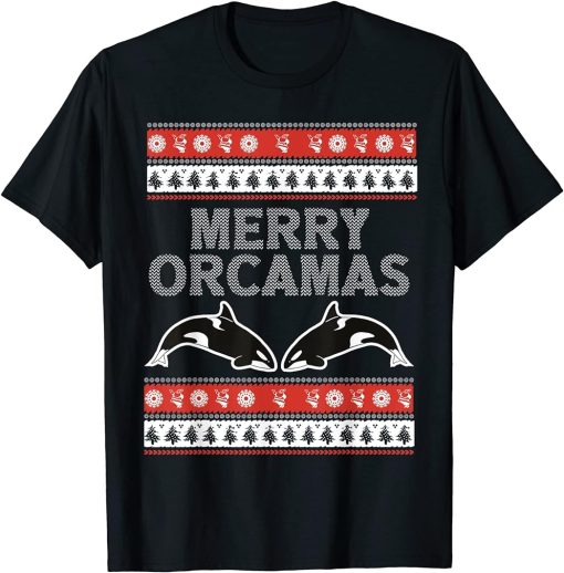 Merry Orcamas Sea Orca Whisperer Christmas Season T-Shirt