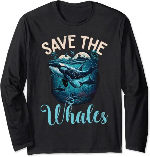 Whales Watch Dolphin Pottwhal Funny Saying Orca Whale Long Sleeve T-Shirt