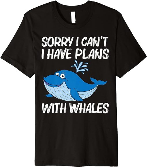 Funny Whale Art For Men Women Orca Narwhal Blue Whales Premium T-Shirt