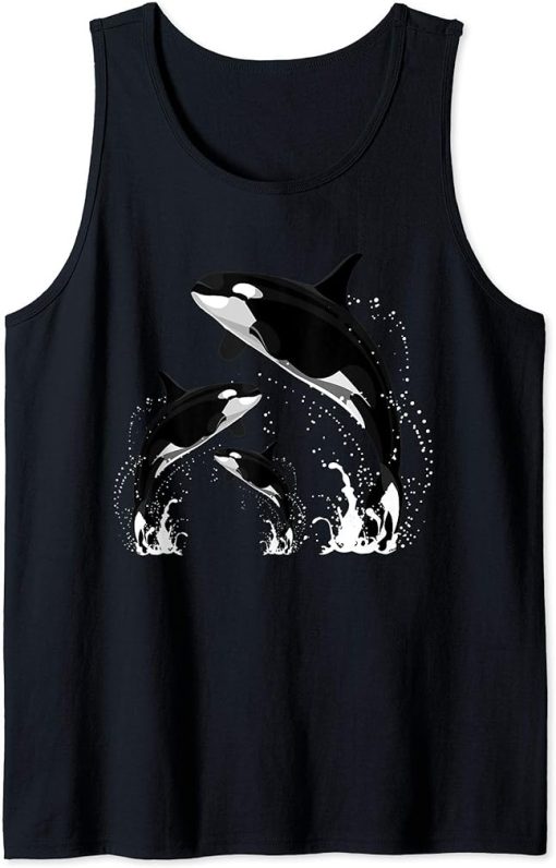 Killer Whale. Jumping Orca Killer Whales Tank Top