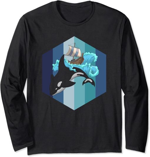 Sailing Gift Killer Whale Underwater Ocean Animal Orca Long Sleeve T-Shirt