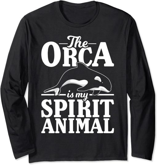 Funny Ocean Animal Aquarist Gift Spirit Animal Whale Orca Long Sleeve T-Shirt