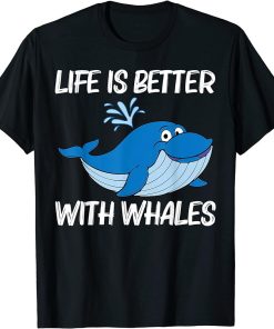 Funny Whale Art For Men Women Orca Narwhal Blue Whales T-Shirt