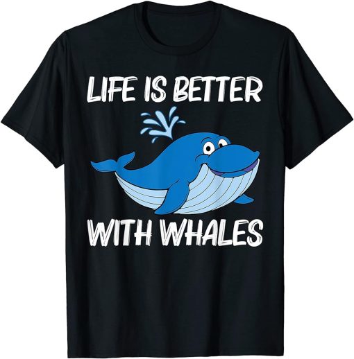 Funny Whale Art For Men Women Orca Narwhal Blue Whales T-Shirt