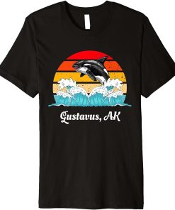 Vintage Gustavus AK Distressed Orca Killer Whale Art Premium T-Shirt