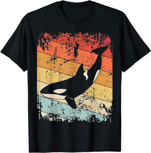 Retro Killer Whale Shirt Vintage Orca Whale Tee Orca Lover T-Shirt