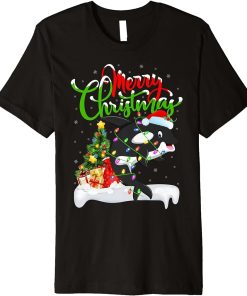 Orca Fish Lover Xmas Decorations Santa Orca Christmas Premium T-Shirt